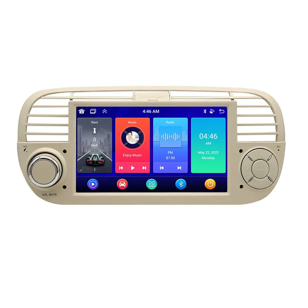 LELV 7'' Linux Systeem Autoradio Multimedia voor FIAT 500 Abarth 2007-2015 met GPS Navigatie Android Auto Carplay WIFI BT5 - afbeelding 2