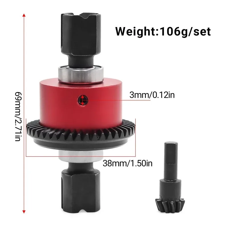 43T 10T Steel Front Rear Differential Set ARA310990 for ARRMA1/8 KRATON V5 V6 1/7 BIG ROCK MOJAVE EXB Upgrade Parts