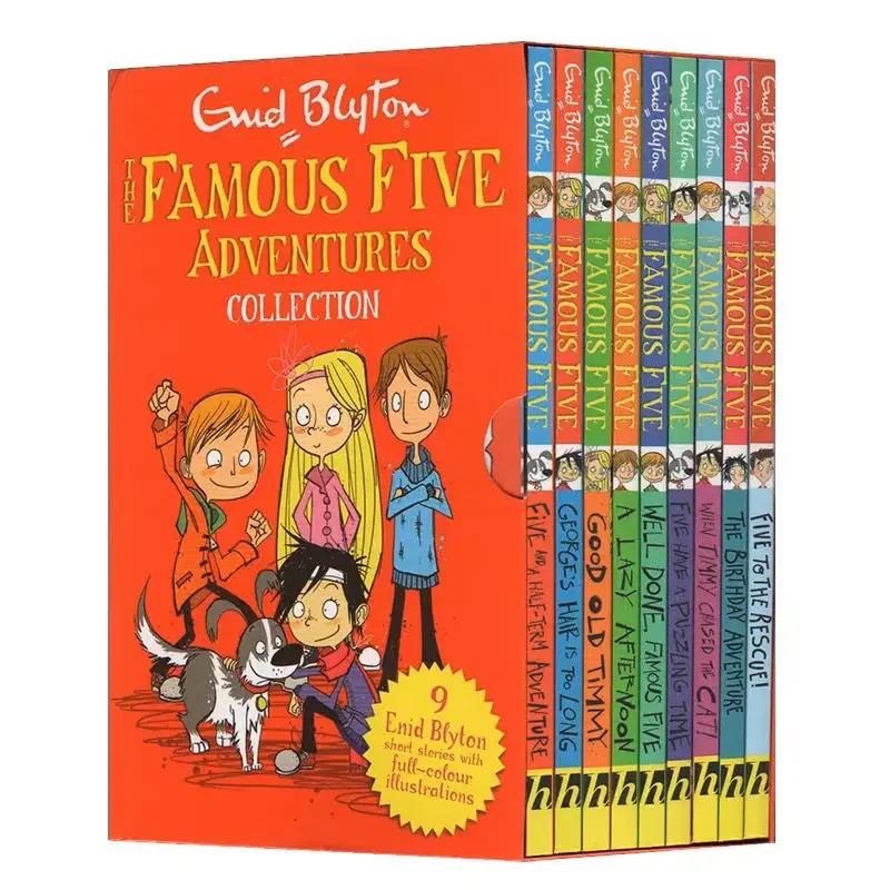 9 Books/Set Enid Blyton The Famous Five Adventures Collection Children English Picture Book Detective Stories Libros Livros