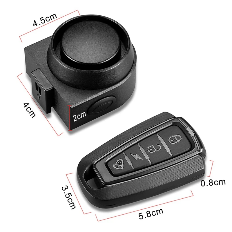 USB Charging Remote Control Motorcycle Electric Bicycle Security Burglar Alarm High And Low Temperature Resistance