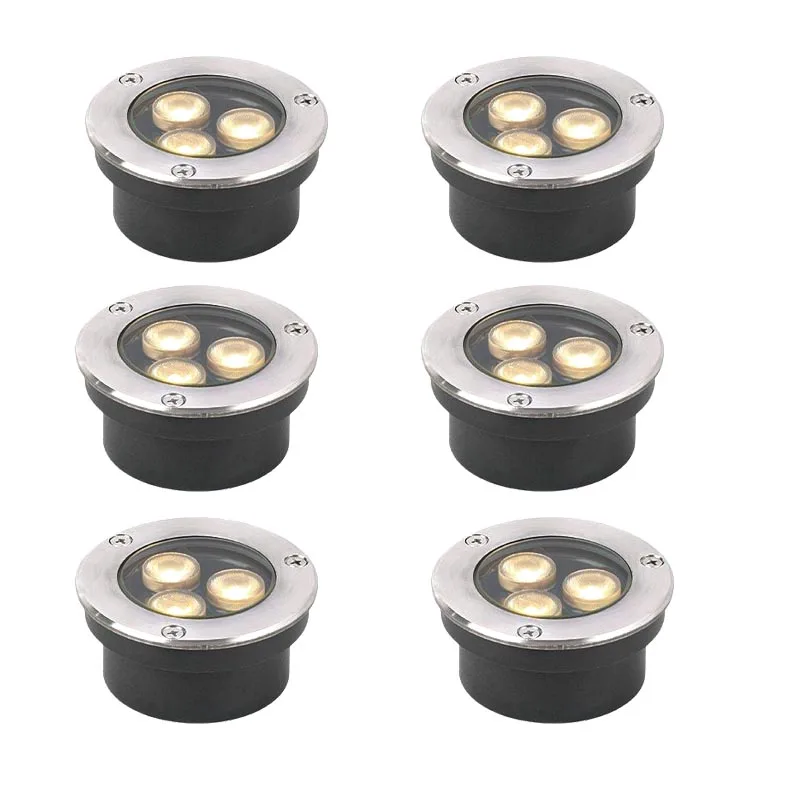 

Stainless Steel 3W 6W 9W Buried Garden Path Spot Recessed Underground Light AC220V24V IP67 Waterproof Garden Underground Lamps