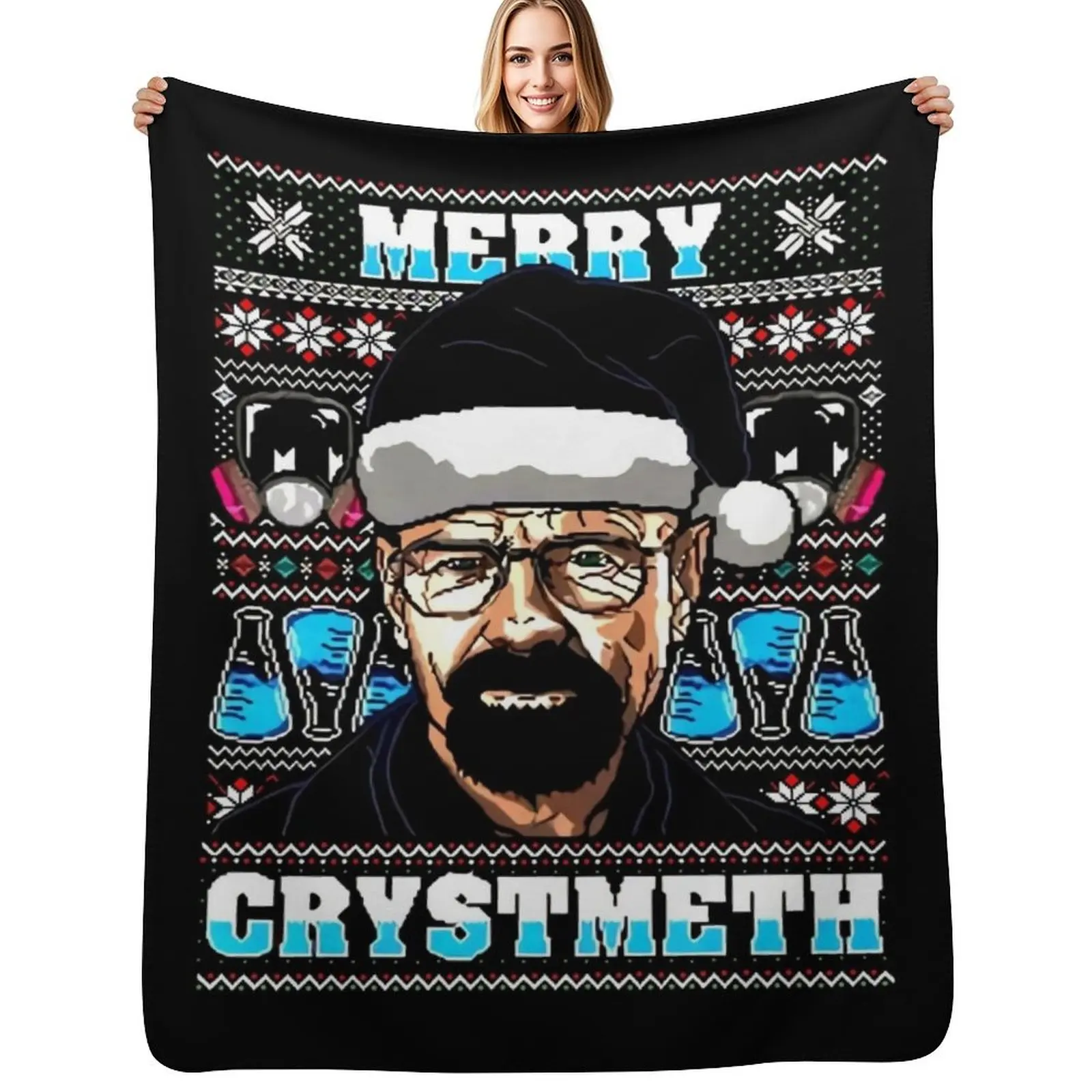 

Breaking Bad Christmas Ugly Throw Blanket Cozy Throw Blanket for Bed Sofa Chair