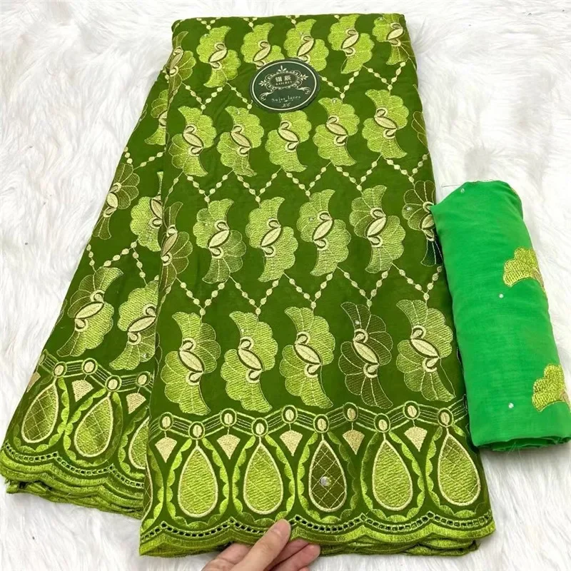 

7 yard With Scarf Swiss lace fabric latest Dry lace embroidery African 100% cotton fabrics Swiss voile lace Dubai style 13L16203