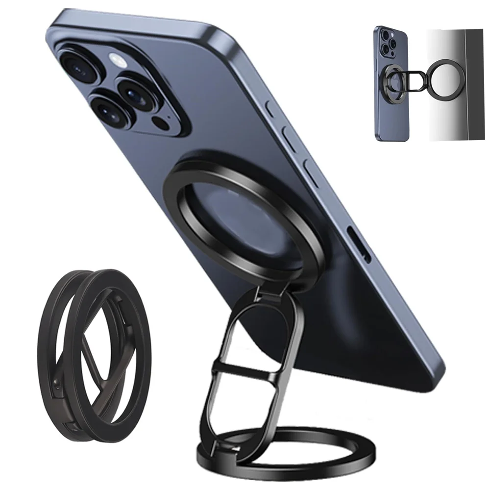

Двусторонний держатель для телефона MagSafe 2025 для iPhone 14/15/16, складной на 360° ° Вращающаяся подставка с сильным магнитом и опорой для пальцев