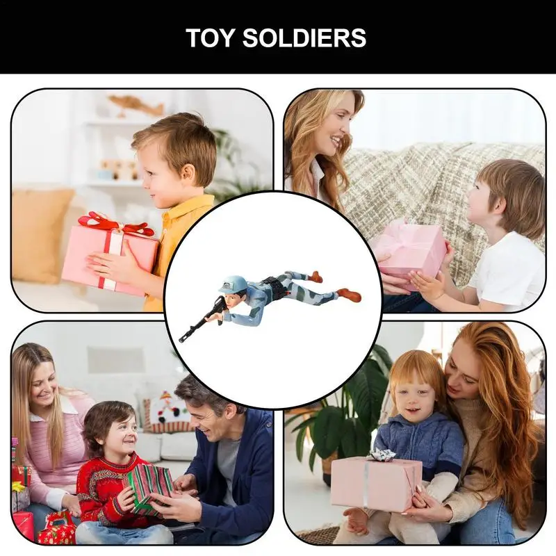 Electric Crawling Soldier Toy para crianças, legal e interessante, Movable Joint, Action Figure Model, luz de som realista