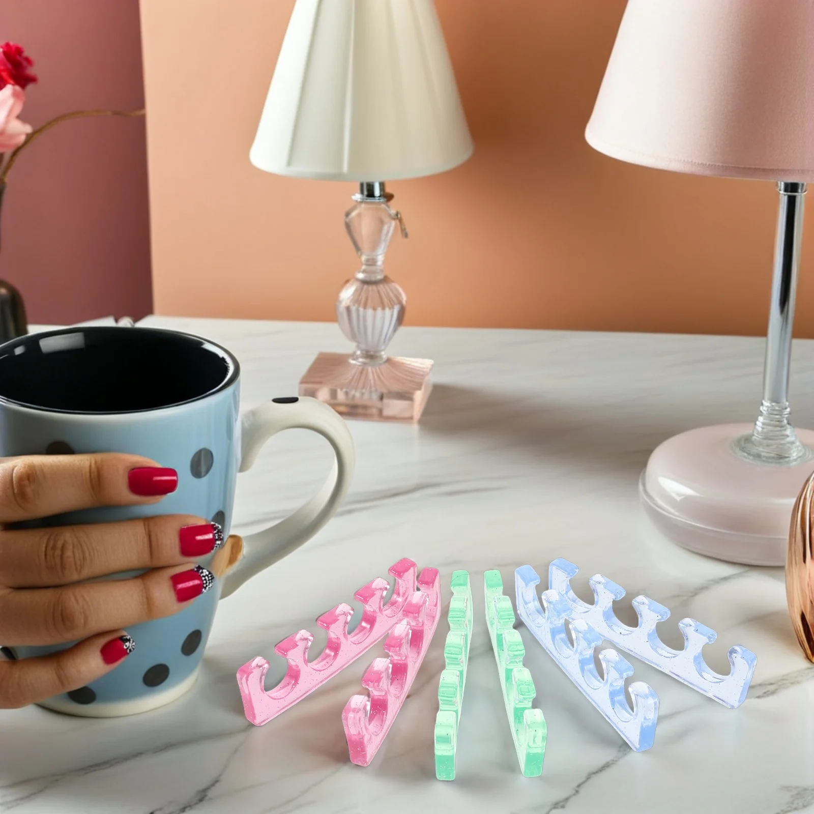 12 قطعة مانيكير فاصل أصابع القدم سيليكون مسمار فواصل إصبع الفواصل باديكير مسمار الفن تو فواصل أظافر فاصل #3