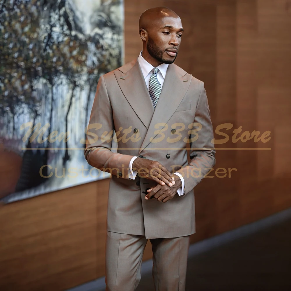 

Умные повседневные деловые мужские костюмы, элегантные двубортные костюмы с острым лацканом, приталенная куртка, брюки, роскошная мужская одежда Terno