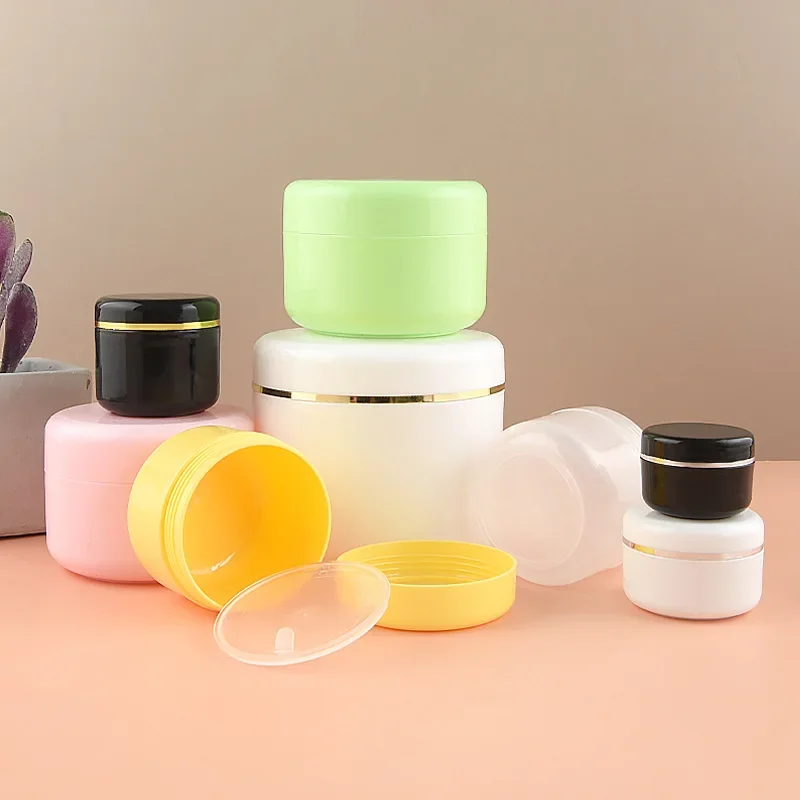 

Empty Makeup Jar Pot Lotion Packaging Box Separate Trial Face Cream Cosmetic Refillable Bottles Travel Container White Plastic