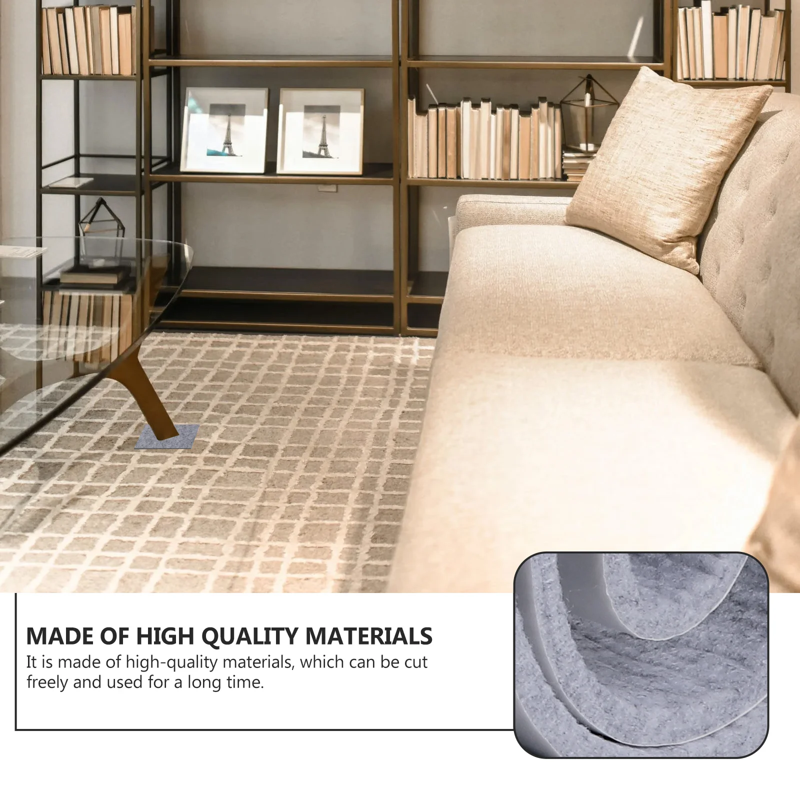 

2Pcs Floor Protector Pads Felt Table Leg Covers Heavy Duty Furniture Mats Anti-Vibration Quiet Movement for Home