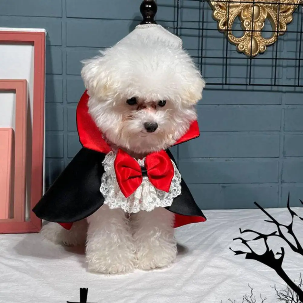 Unique Pet Apparel for Celebrations Pet Demon Cape Costume for Small Dogs Halloween Christmas Dress-up Clothes for Parties Puppy