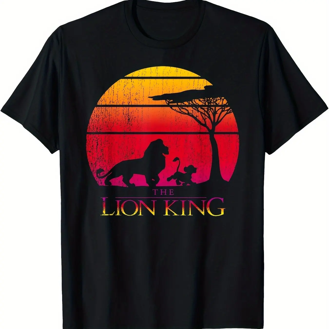 

2025 New summer Disney Lion King Simba Pattern Men's Casual T-shirt Summer Casual Comfortable Sports Short Sleeves Tees Tops