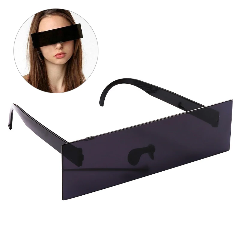 1Pc New Fancy Glasses Photobooth Props Censorship Black Eye Covered Bar Internet Sunglasses for Costume Xmas Party Cosplay