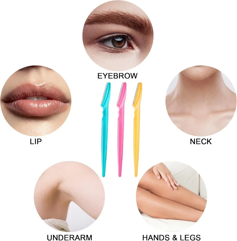 Maquinilla de afeitar para cejas, herramienta de dermaplaning para rostro y cejas, con cubierta de precisión, para mujeres y hombres, 12 Uds.