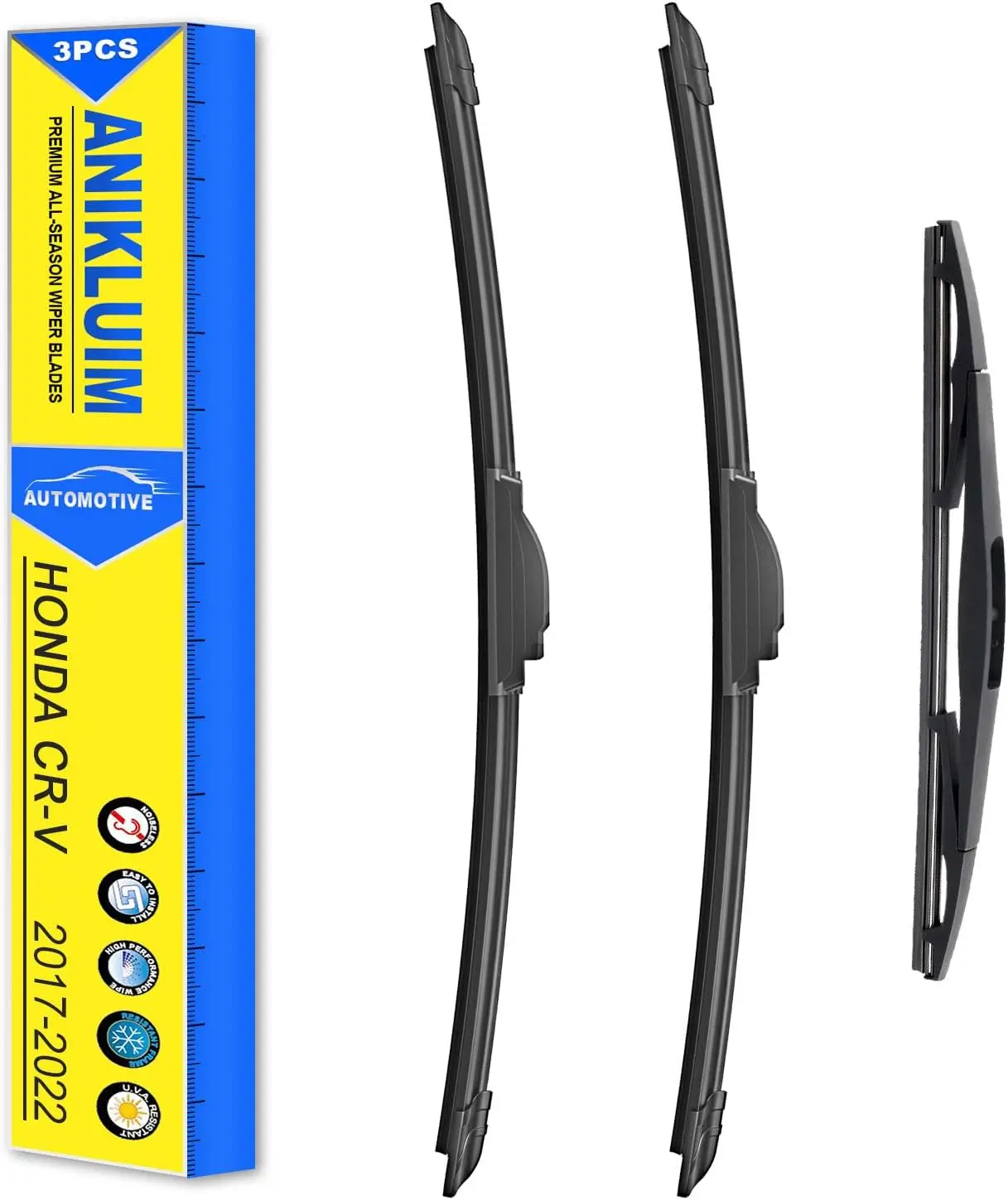 

Стеклоочистители для Honda CR-V 2022 2021 2020 2019 2018 2017, 26 дюймов + 17 дюймов + 12 дюймов спереди и сзади, простота установки (упаковка из шт.)