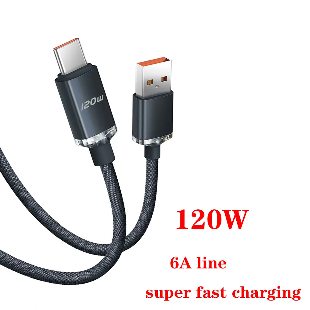 120W 6A USB-zu-Typ-C-Kabel Samsung Xiaomi Huawei Superschnellladegerät Datenkabel für PD-Schnellladekabel