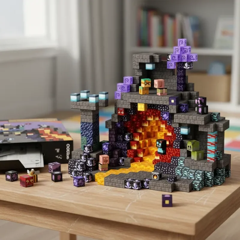 자석 타일 100개 무료 조립 STEM 학습 장난감 화산 테마 3D 퍼즐 창의적 빌딩 선물 세트 파티 장식