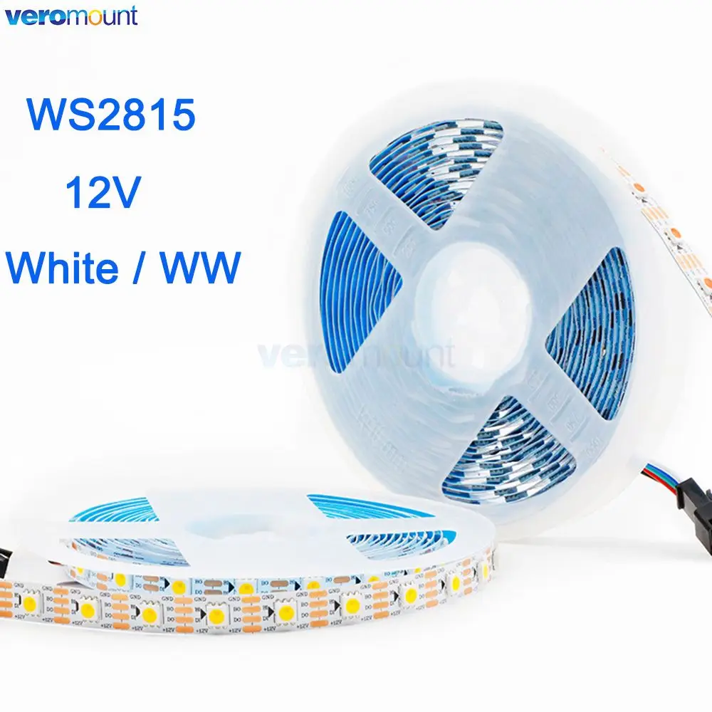 12V DC WS2815 5050 SMD Cool Warm White Dual Signal Programming Individually Addressable Flexible Pixel LED Strip 30/60/144LEDs/m