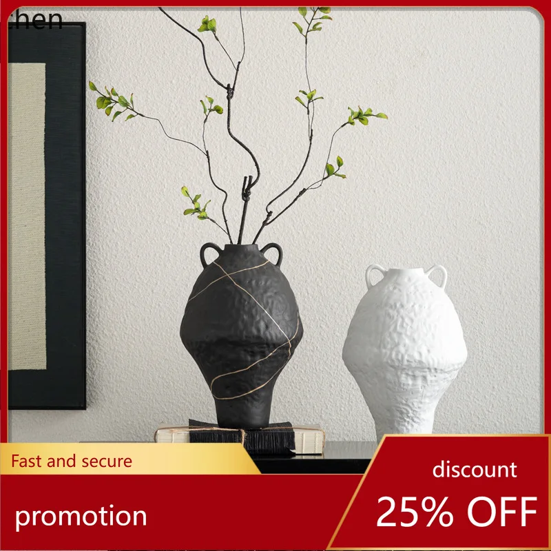 

HXL Art Vase Ornament Living Room High Soft Decoration Flower Vase Study Office Decoration