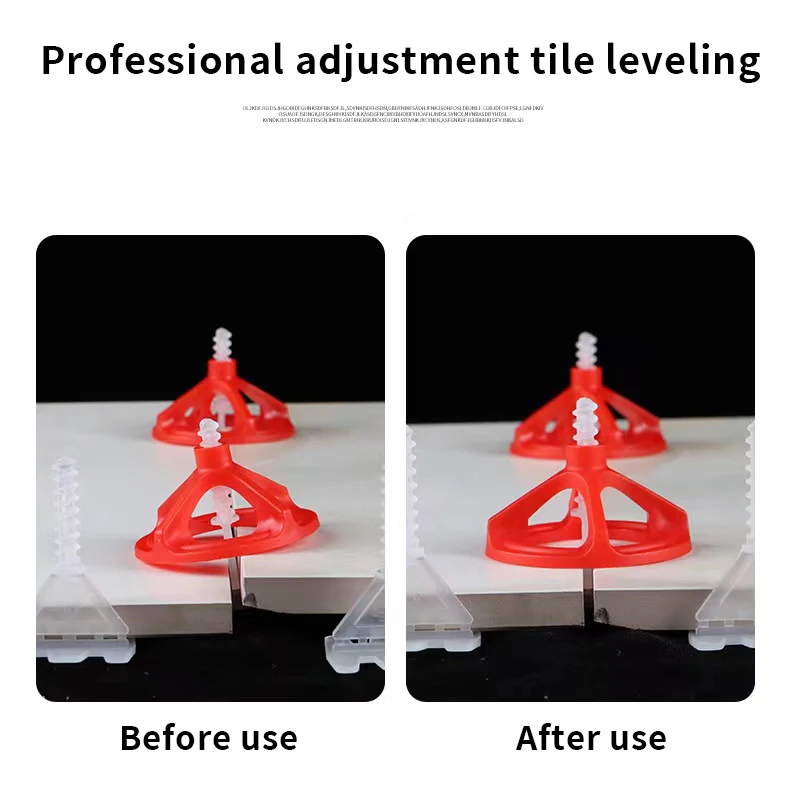 New ceramic tile leveling system spiral base red nut is used for tiling and seam leveling.