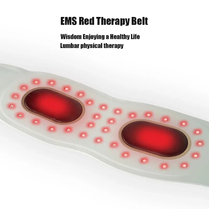 

EMS Electric Smart Abdomen Muscle Stimulator Slimming Massager Red Therapy Belt for Fitness Lose Weight Fat Burn