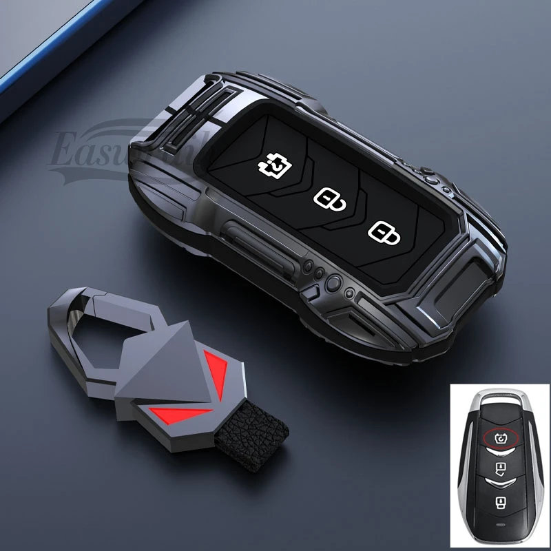 Car Zinc Alloy Silicone Car Key Case Cover Holder For Landian E5 DongFeng Fengguang Seres Evolute i-Space i-Pro Accessories