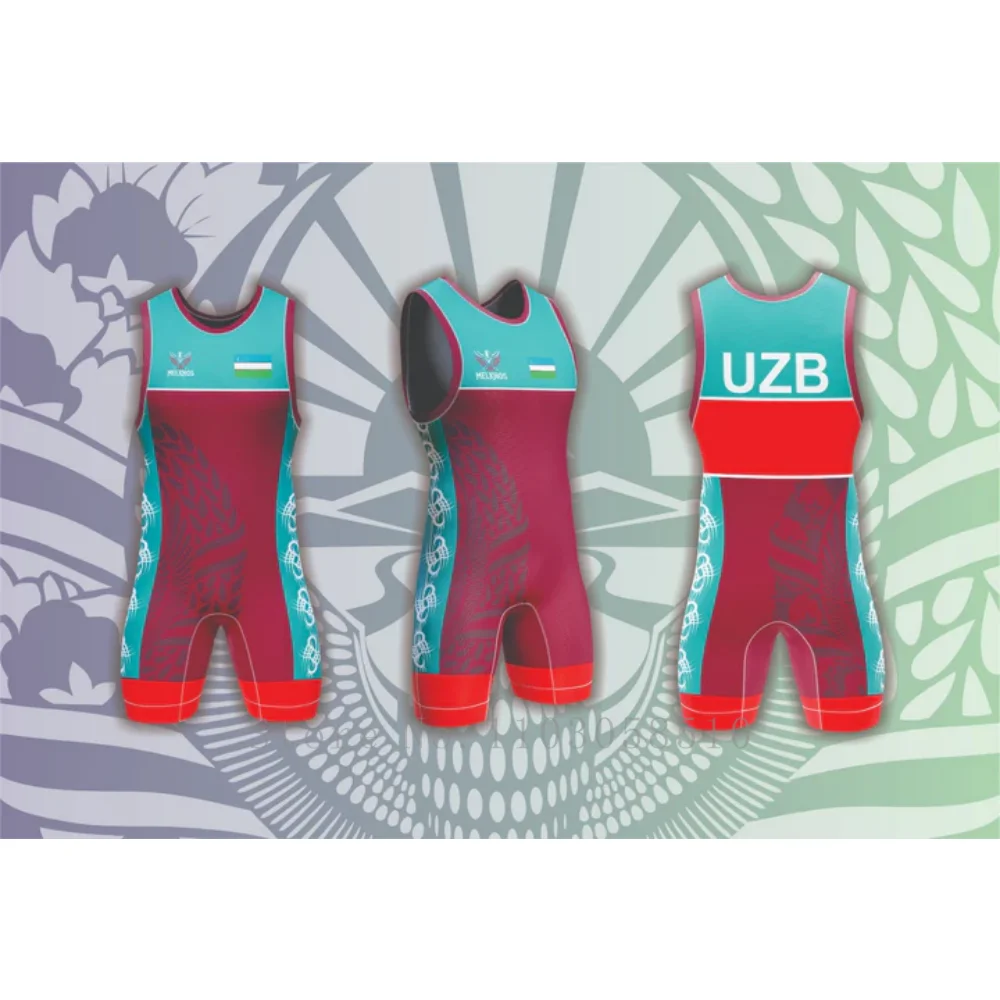 MELKHOSU zbekistan Singlet Team Singlet professional-grade competition suit Wrestlers tournaments Bodybuilding wrestling suit