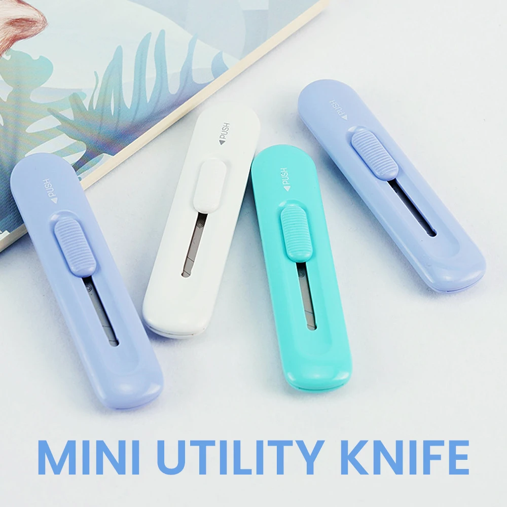 Mini Pocket Art Utility Knife Box Knife Paper Cutter Craft Wrapping Refillable Blade Stationery Unboxing Opener Stationery
