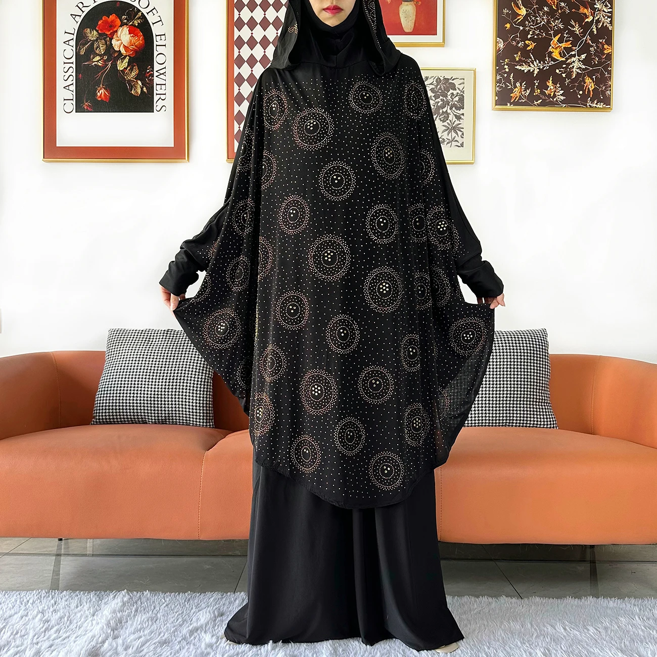 Two Piece Set Jilbab Prayer Clothes Muslim Abaya Set Women Prayer Garment Dress Hijab Long Khimar Skirt Sets Islamic Ramadan