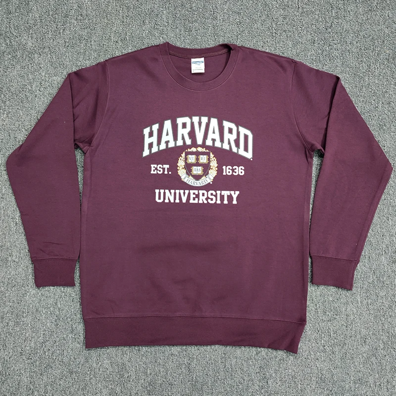 

Толстовка-худи Harvard University с длинным рукавом, свободного кроя, осенне-зимняя, тонкая, повседневная, с круглым вырезом, на молнии
