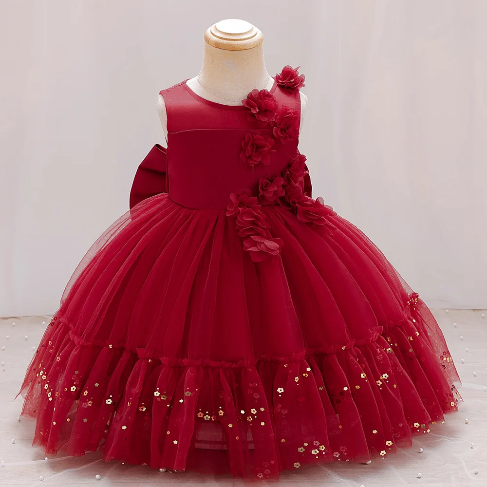 

Elegant Party Dress For Girls Bridesmaid Sequins Flower Princess Dresses For Kids Christmas Birthday Evening Prom New Year Gown