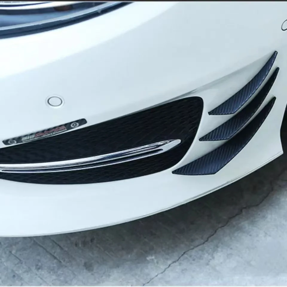 6pcs/set Universal Front Bumper Lip Decoration Diffuser Splitter Fins Body Spoiler Canards Chin Car Tuning Canard