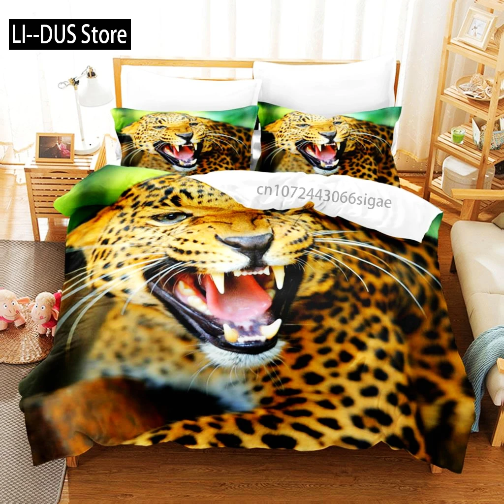 

Tiger Duvet Cover Set King Wild Theme Twin Bedding Set Animals Pattern Decor Comforter Cover Microfiber Animal Theme Quilt Cover