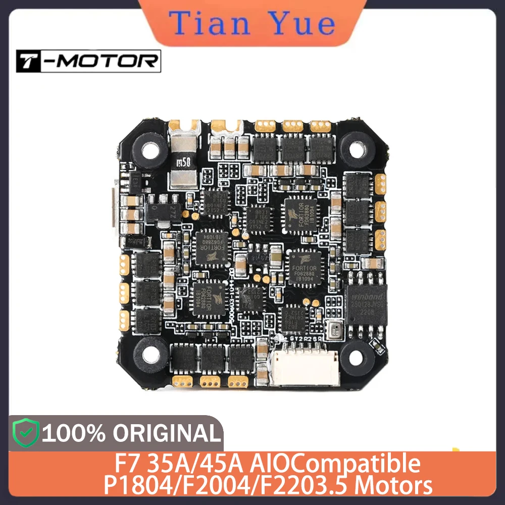 

Контроллер полета T-MOTOR F7 35A/45A AIO 5 В/1,5 А BEC 40 А/50 А Пиковый ток 3-6S FPV Дрон для фристайла