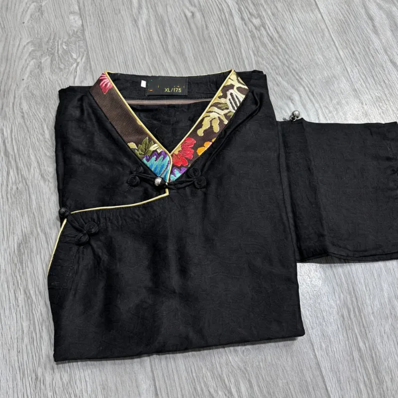 Chinese Tibetan Women's Tencel Fine Wrapped Edge Buckle Retro Shirt