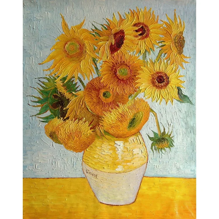 Vase with Fifteen Sunflowers Van Gogh reproduction wall art decor oil painting on canvas