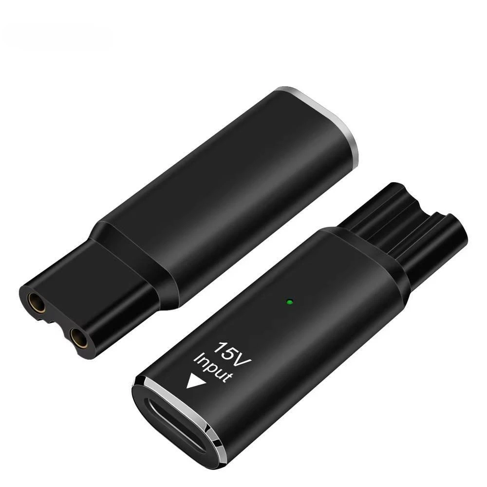 1PCS 15V HQ8505 Type-C Shaver Adapter Charging Converter for Philips One Blade QP6520 QP6530 QP6510 Electric Beard Trimmer