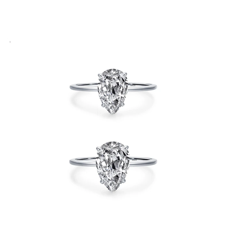 

Stylever Gorgeous Fashionable Water-Drop 1-4CT Zircon Ring for Women 925 Sterling Silver Engagement Luxury High Quality Jewelry