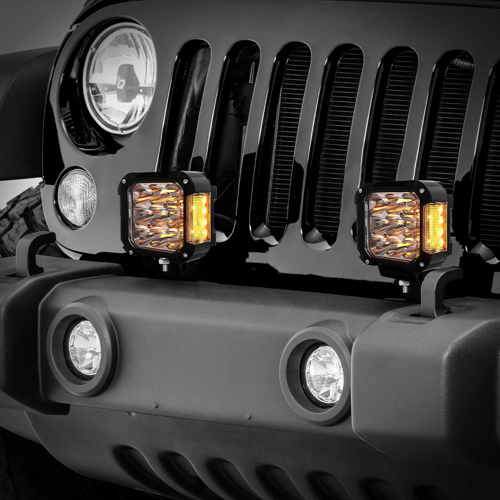 

Led 4x4 UTV Roof Mount Off Road UTV Linkable Modular Kit 35W 3000Lumen Led Work Light With DRL Amber Side Lighting for Dodge Ram