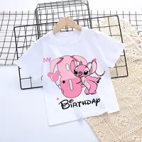 Children 1-9 Birthday Kid T-Shirts Baby Party Number Shirt Clothing Cute Angel Tee Girl Boy Short Sleeve Clothes Top Gift