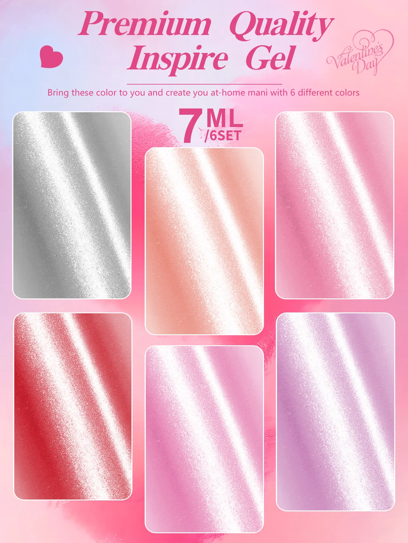 Un juego de 6 esmaltes de uñas en gel tipo ojo de gato, un juego de herramientas de manicura DIY de calidad de salón: esto es el regalo perfecto para mujeres y niñas.