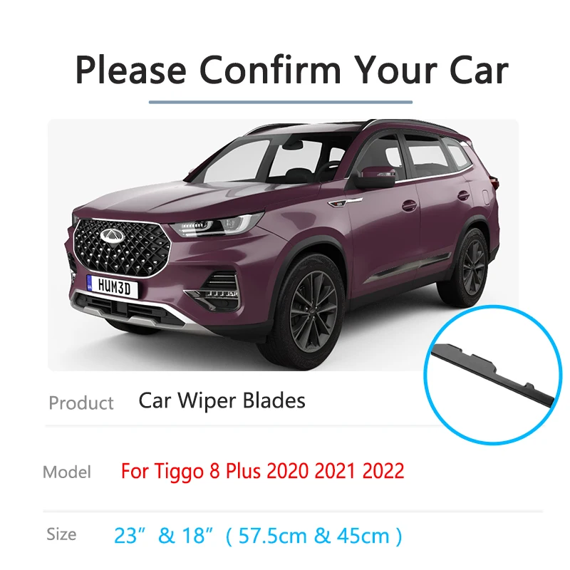 For Chery Chirey Skytour Fownix Tiggo 8 Plus Pro Max 2020 2021 2022 Car Accessories Wiper Blades Silicone Front Window 23 18