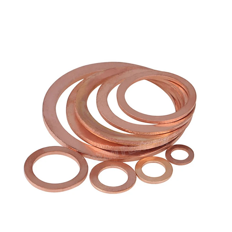 Solid Copper Washer M6 M8 M14 M16 M18 M20 M22 M24 M27 M30 M33 M36 M42 M45 M48 M50 M60 Flat Ring Gasket Spacer Fastener Hardware