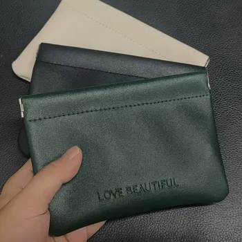 Mode PU Leder Lagerung Tasche Automatische Verschluss Wasserdichte Geldbörse Tragbare Kopfhörer Lade Linie Kosmetische Lippenstift Schmuck Tasche