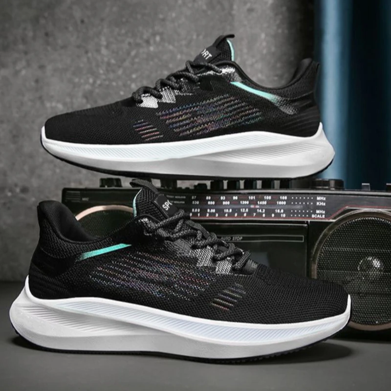 New Men's Sneakers Breathable Mesh Outdoor Running Shoes Lace Up High Quality Classic Casual Shoe Soft Sole Round Head Men Shoes