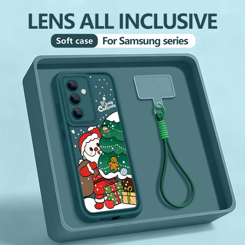 الكرتون سانتا كلوز عيد الميلاد الحبل الحال بالنسبة لسامسونج S25 حافة S24 الترا S23 S22 S21 FE A17 A54 A15 A35 A55 A16 A36 A56 5G كابا