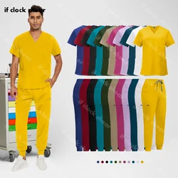 Unisex Surgical Uniform Nurse Accessories Pet Clinic Veterinary Scrub Uniform Dental Hospital Work Clothing Medical Nursing Suit