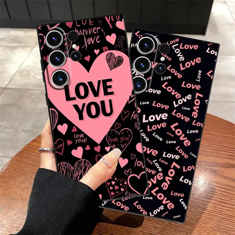Love You Hearts Funda Phone Cover Case for Samsung Galaxy S26 Ultra Note 20 8 9 10 S24 S25 Plus S23 S21 FE S10 S9 S20 Ultra