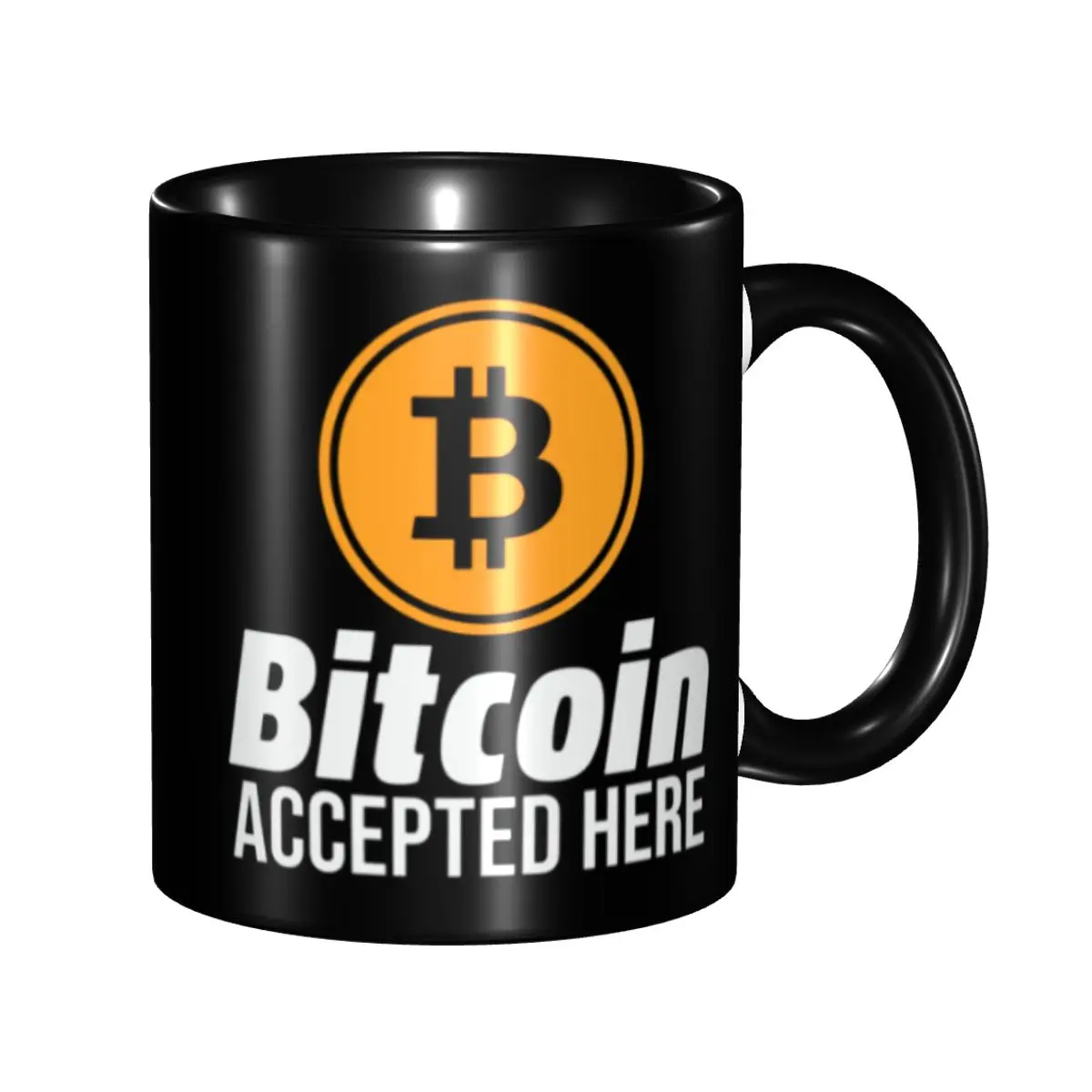 Bitcoin Accepted Here Mugs Personalized Ceramic Coffee Mug Cup Creative Present