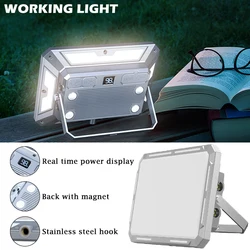 LED Floodlight Work Light Built-in Battery USB Rechargeble Magnetic Torch With Power Display Outdoor Waterproof Camping Lamp