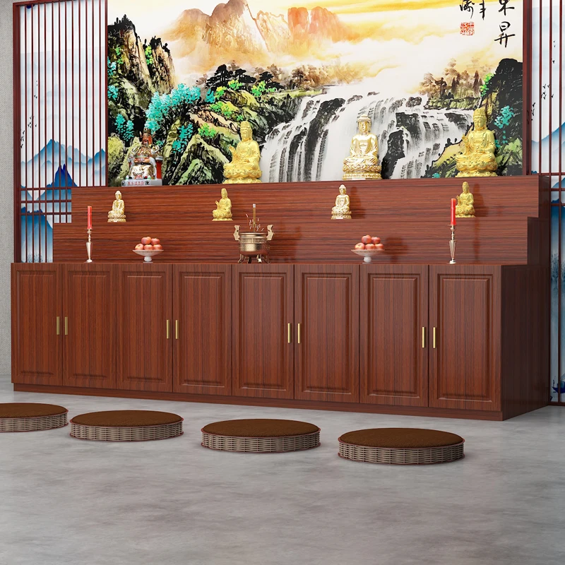 Hall entrance cabinet, Buddhist niche vertical cabinet, modern Chinese-style table for Taiwan household worship cabinet,offering